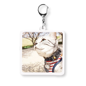 70×70(mm) ホワイトアクリルキーホルダー