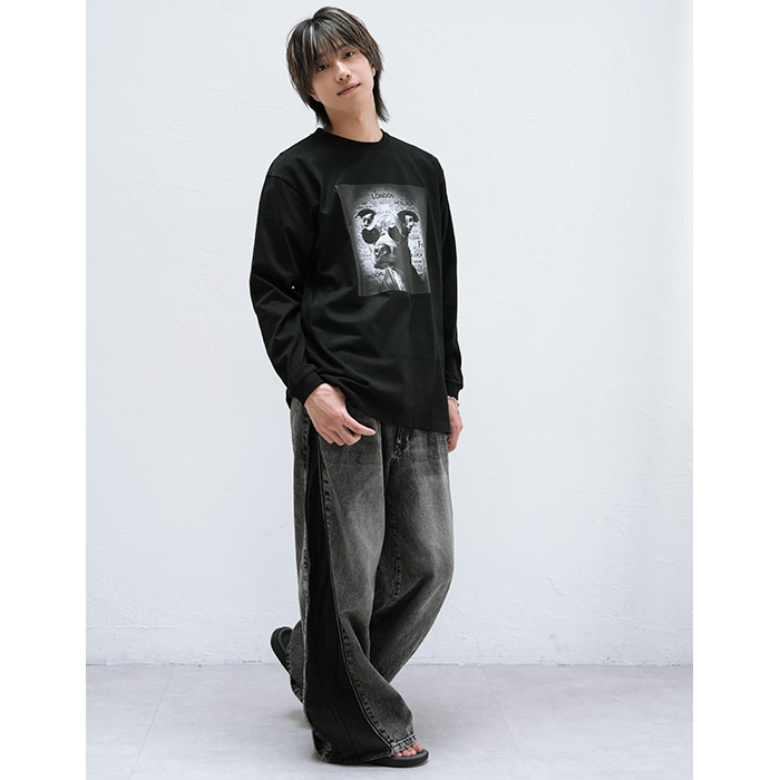 モデル：一ノ瀬しろ／身長178cm／XLサイズ／ブラック着用