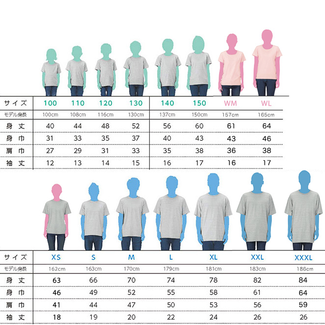 定番Tシャツのサイズ