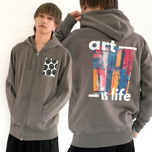 T/Cスウェットフルジップパーカー(裏起毛)