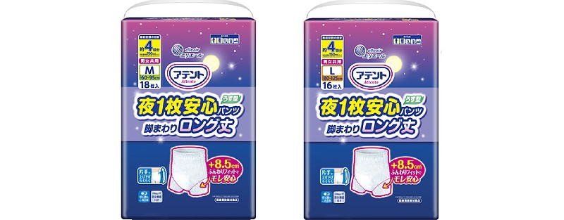アテント 夜1 枚安心パンツ 脚まわりロング丈
