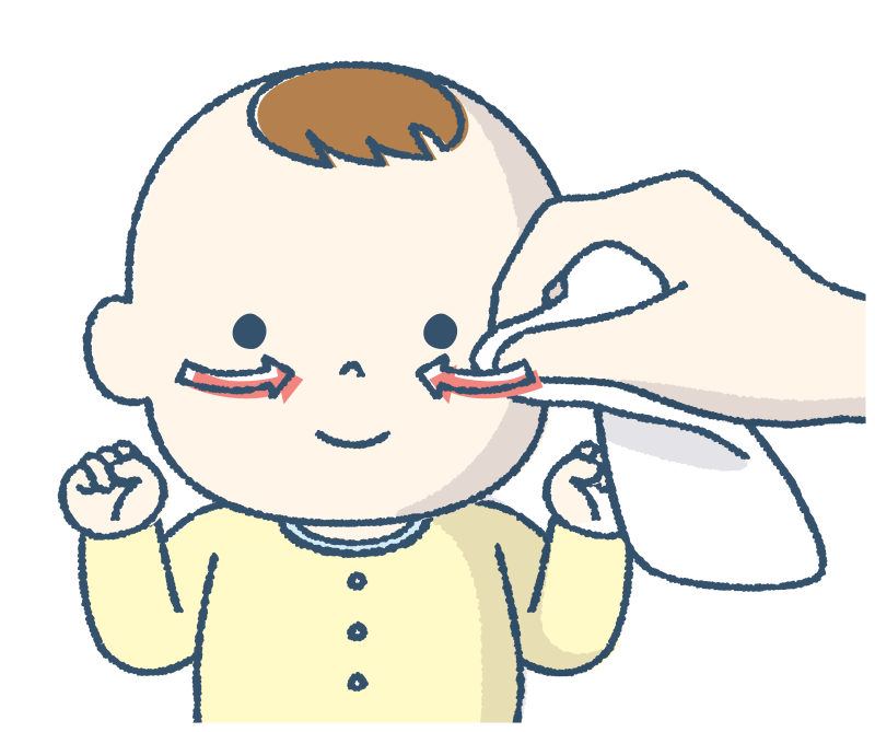 顔をやさしく拭く