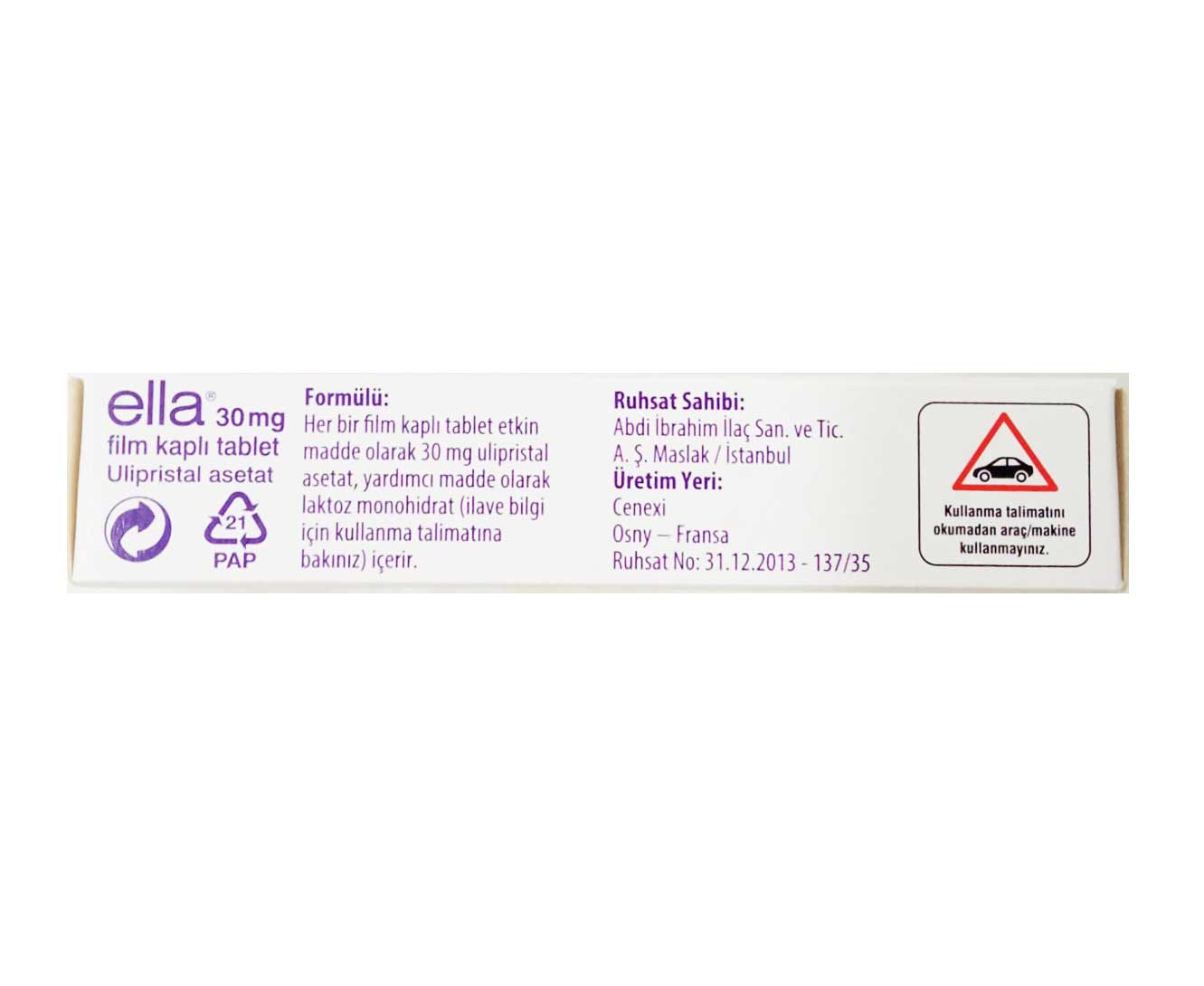 ELLA after pill 30mg 1tab つばめLabo（つばめラボ） 輸入ワクチン，海外医薬品の輸入代行サービス