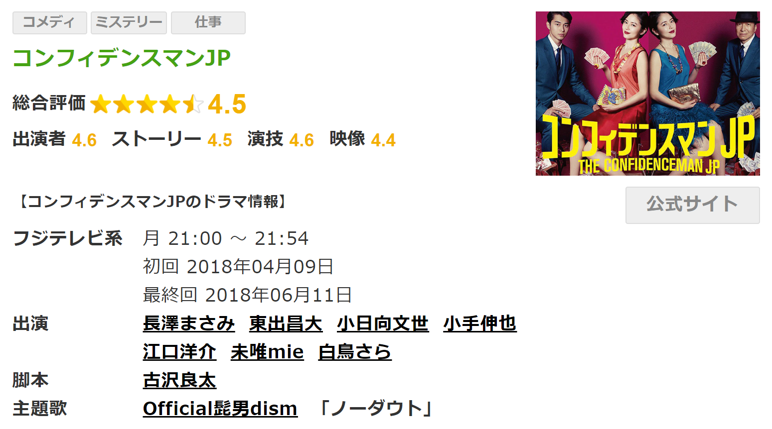 コンフィデンスマンjp の動画を1話から最終話までフル配信しているサイトは Tvマガ