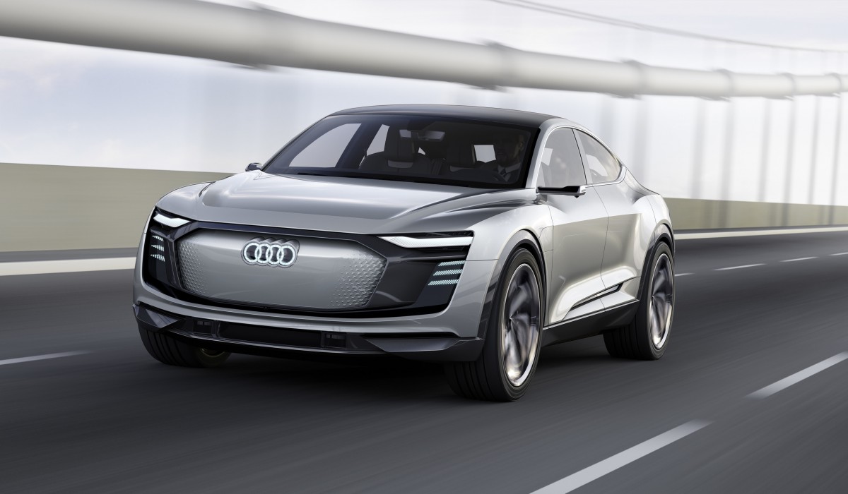 全新Audi e-tron Sportback concept 概念車全球首度亮相，預計2019 年正式投入量產。