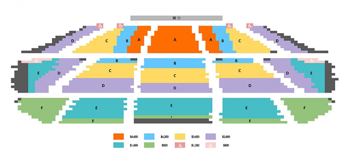 【車勢星聞】陳亞蘭舞台劇《嘉慶君遊臺灣》台北國父紀念館票區示意圖。（圖：翻攝自udn售票）