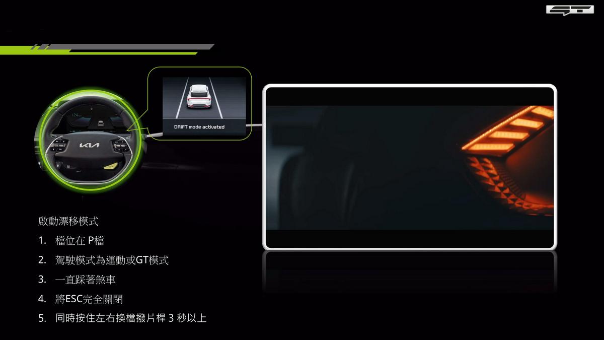 為避免危險進入漂移模式須有一些步驟。