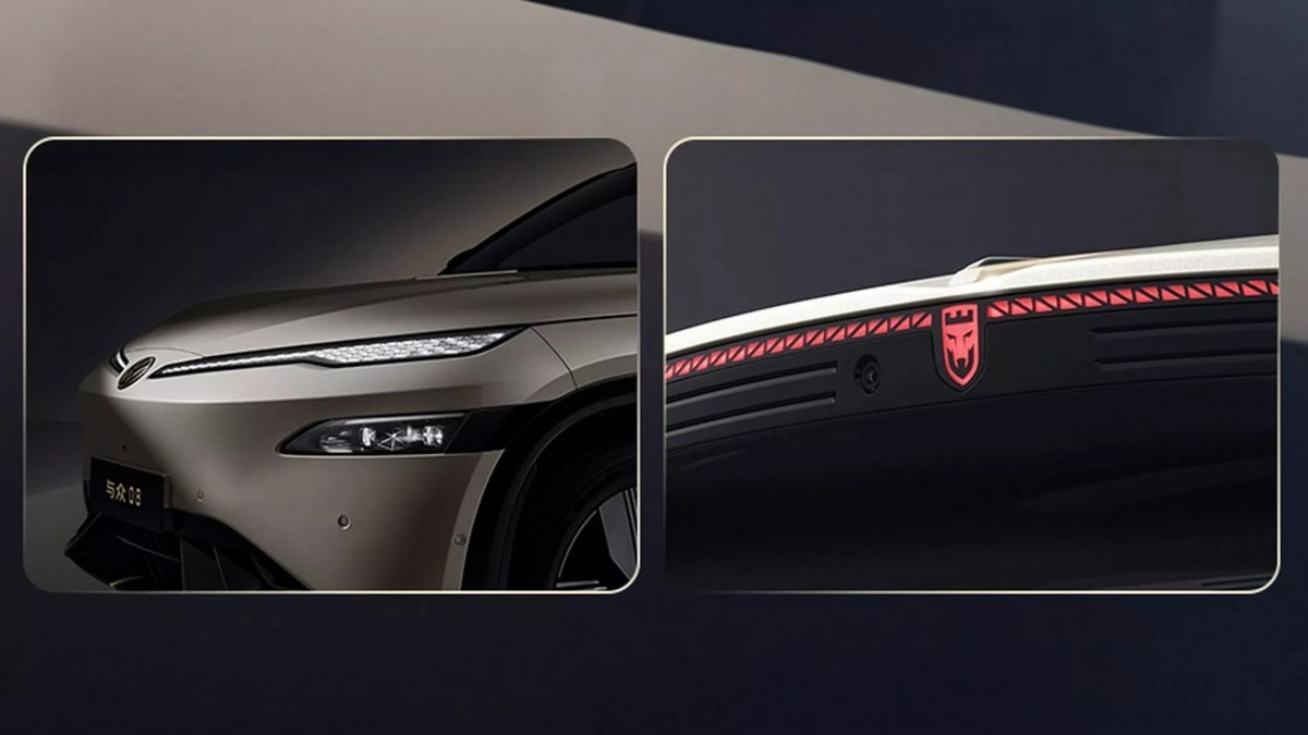 車尾最引人注目的設計元素，是整合在第三煞車燈下方的「發光狼頭」標誌，兼具識別性與品牌調性。