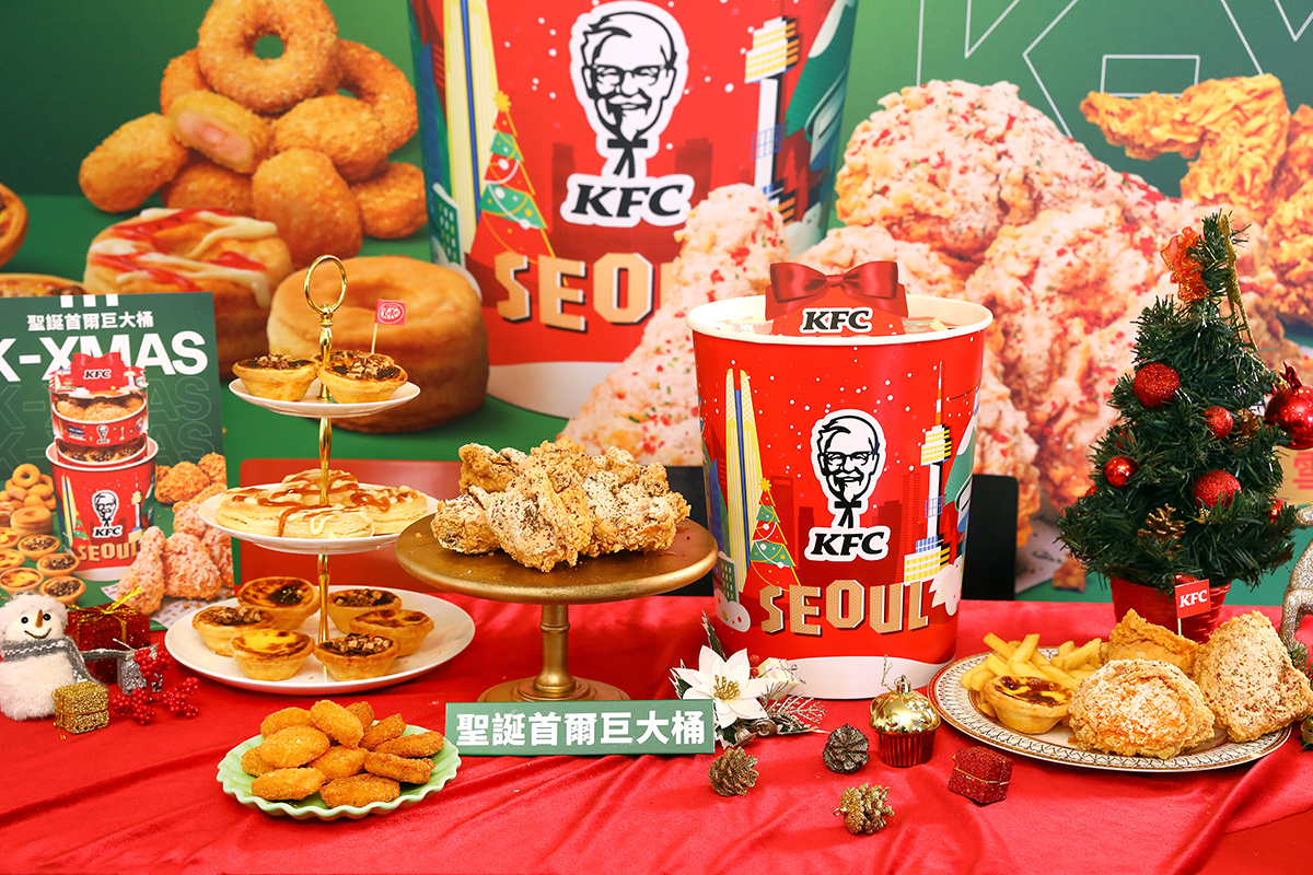 肯德基「K-XMAS聖誕巨大桶」首爾篇用炸雞代替雪花限量開搶。（示意圖：品牌提供）