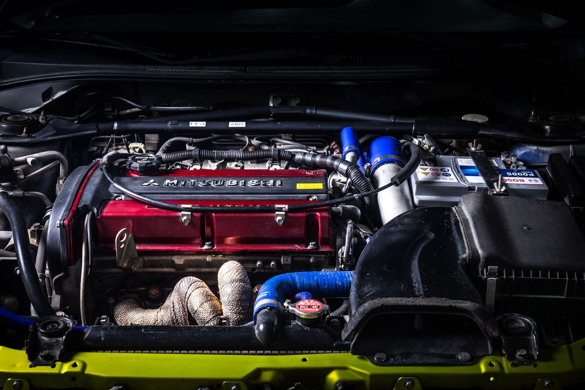 四輛Lancer Evolution VII電影用車，僅這輛動力有進行升級。