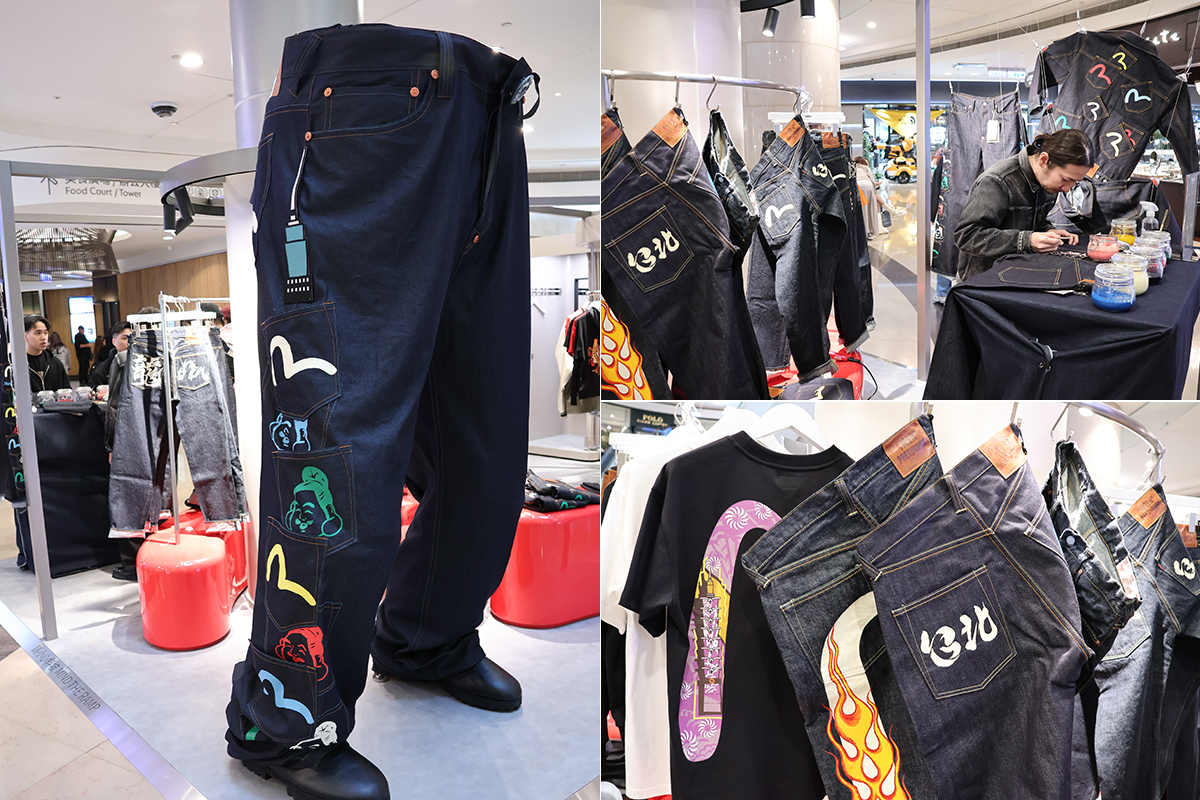 日本EVISU快閃店獨家推出TAIPEI 101限定款，邀畫家Shuhei Hara來台手繪牛仔褲。（圖：車勢星聞）