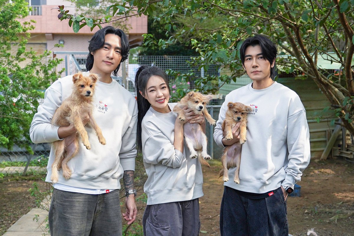 快電商創辦人（左起） Vic 陳雋希、丫頭 詹子晴、森田實際至浪浪園區