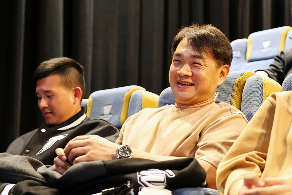 【車勢星聞】打擊教練彭政閔到場支持《冠軍之路》。／中華職業棒球大聯盟 提供