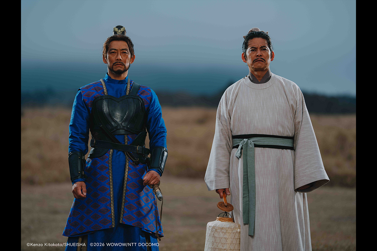 【車勢星聞】《北方謙三 水滸傳》織田裕二（右）與反町隆史兩大天王夢幻共演，領軍梁山英雄。（圖片提供：Hami Video）