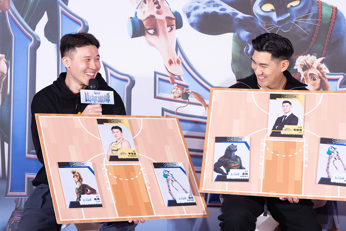 【車勢星聞】三位球星化身教練組「動物版3對3鬥牛陣容」。(索尼影業)