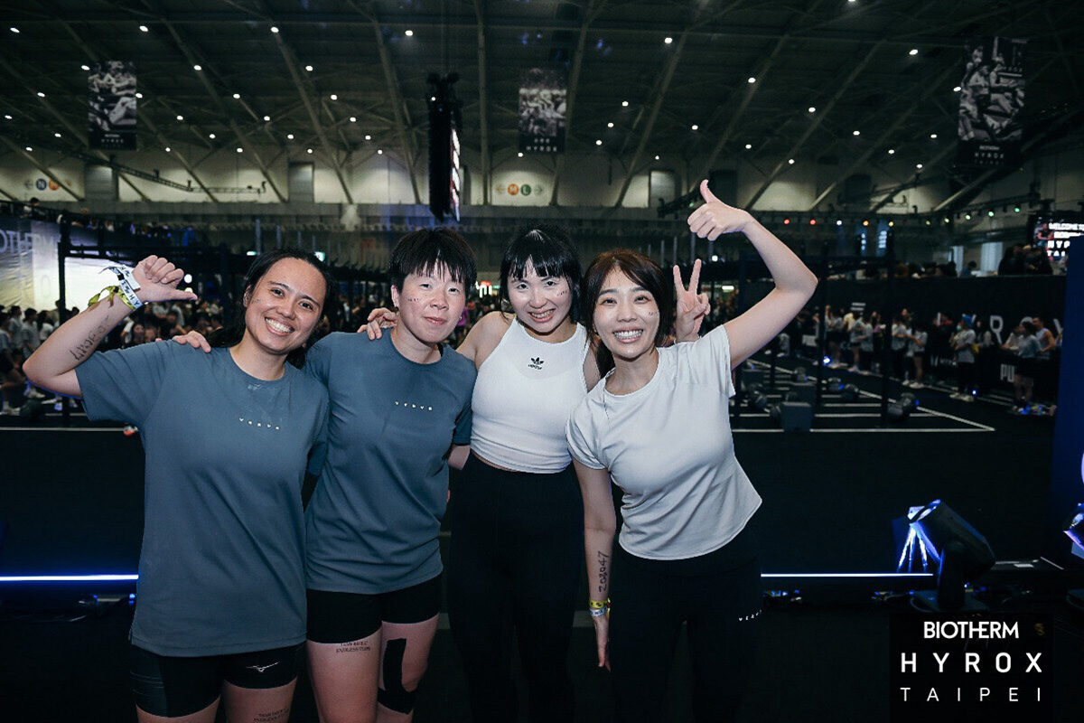 【車勢星聞】蔡家蓁與大學同學一同組隊參加了近期風靡全球的全新混和運動賽事『HYROX』(照片資料提供：想不到音樂工作室)