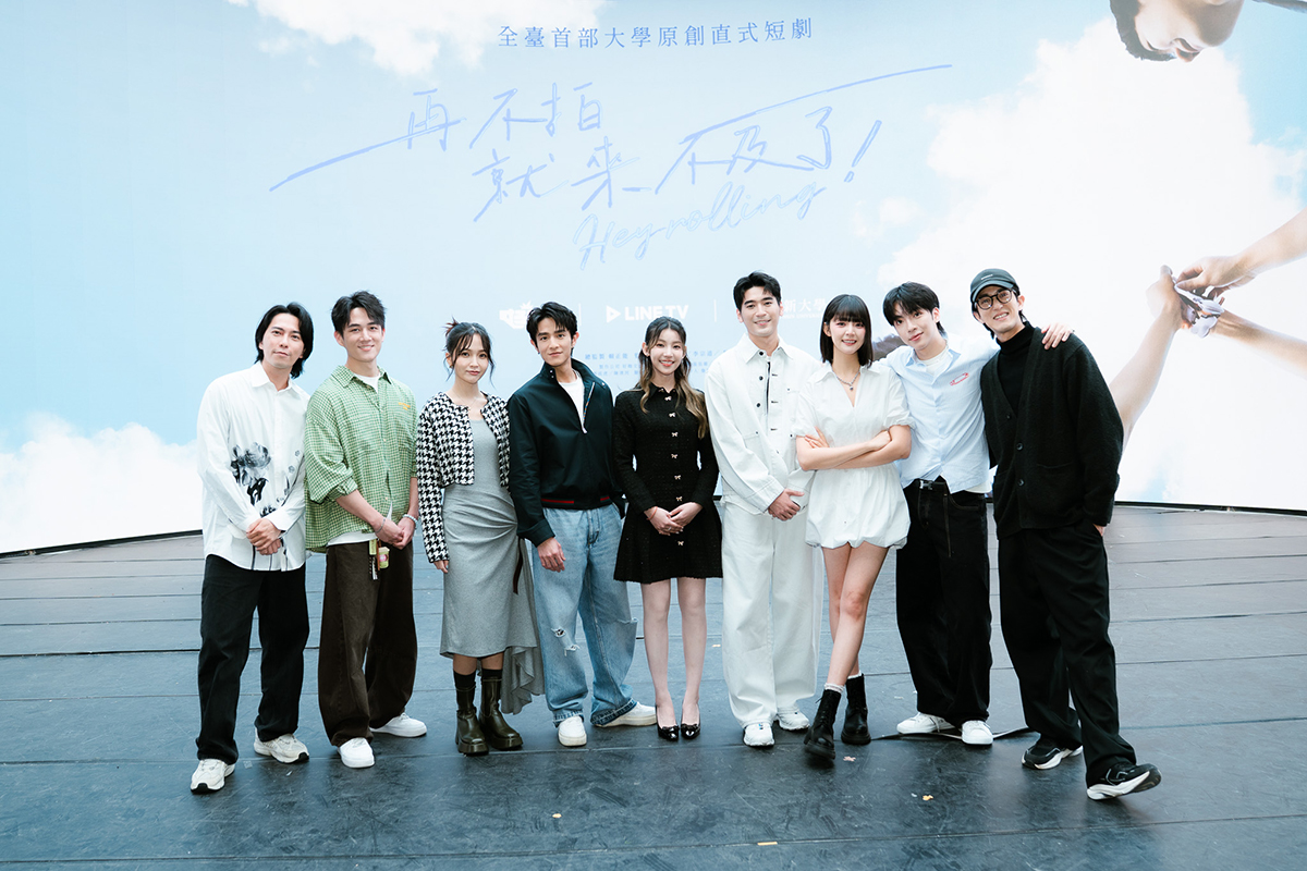 【車勢星聞】涂善存、采子為《再不拍就來不及了！》化身大學校園情侶近距離放閃。（圖：好咖文創X 世新大學提供） 