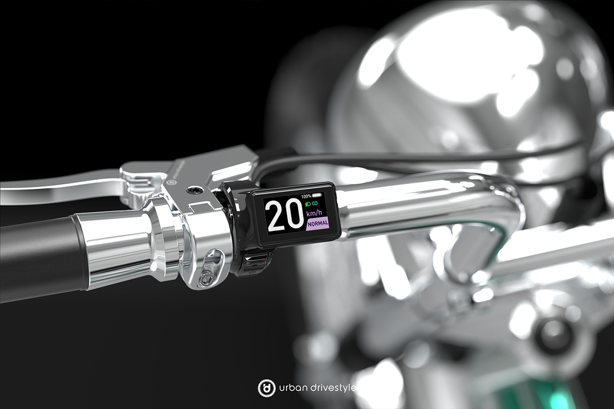 整合儀表即時顯示電量、時速、卡路里與踩踏功率，支援 ECO  SPORT  TURBO 三段模式切換。