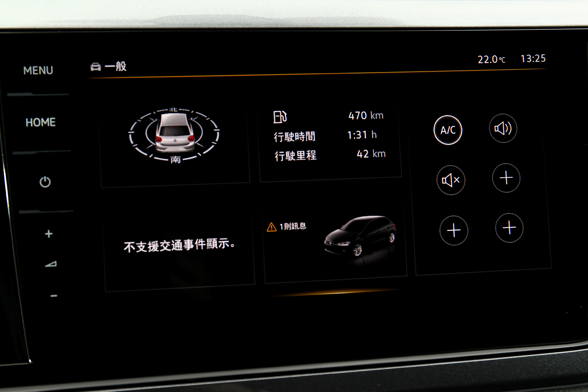 中控螢幕和Golf GTI比則較小只有9吋。