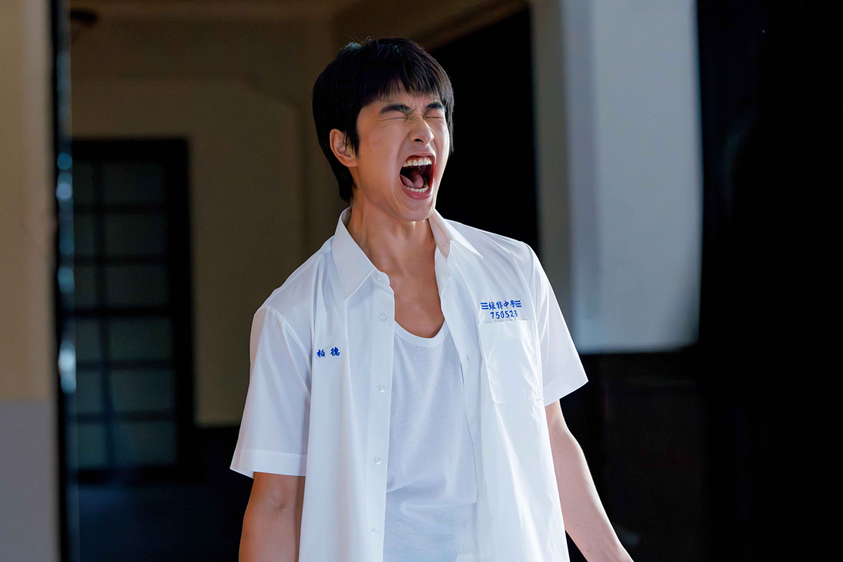 【車勢星聞】曾敬驊在影展形象廣告中重現《刻在你心底的名字》裡Birdy的瘋狂純粹。(台北電影節提供)