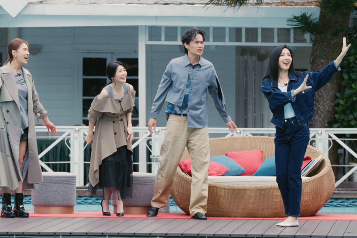 【車勢星聞】楊謹華模特兒出道，上《坐吧！聊聊》走秀還原當年氣場。（圖：三立提供） 