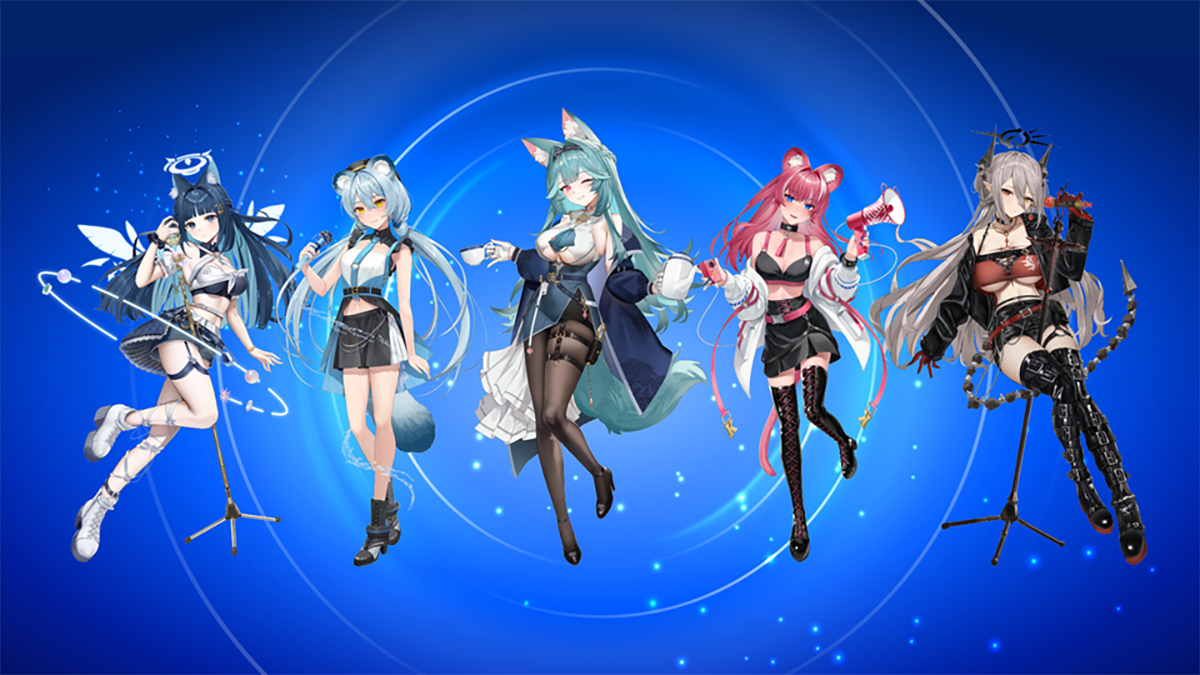 【車勢星聞】打狗祭V FUTURE PARTY子午計畫演出卡司-（左起）祈Iruni、澪Rei、煦Hiyori、​煌Kirali、玥Itsuki。(高雄流行音樂中心提供)