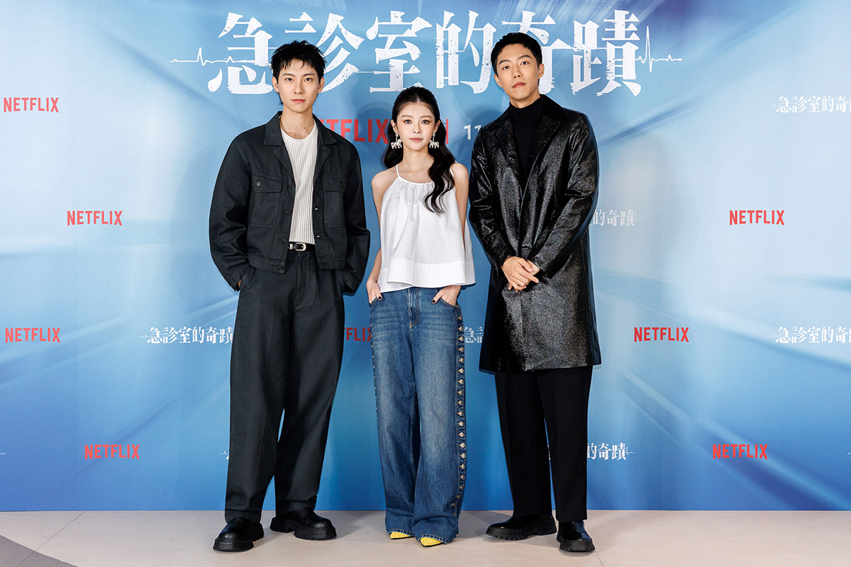 【車勢星聞】 Netflix《急診室的奇蹟》媒體茶敘 -  彭千祐、詹子萱、蔡凡熙（左起）。(照片/Netflix提供)