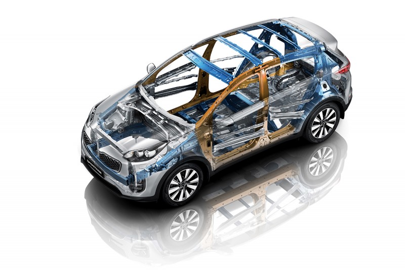 全新KIA SPORTAGE擁有同級距最高的車身剛性,甚且超越Tiguan的1.4倍。