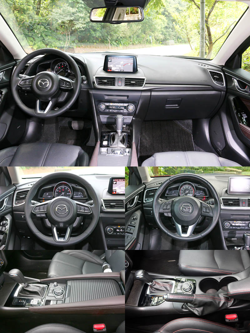 新改款Mazda3更換了方向盤樣式〈左側為新款〉,高階車型也改配電子手煞車系統。