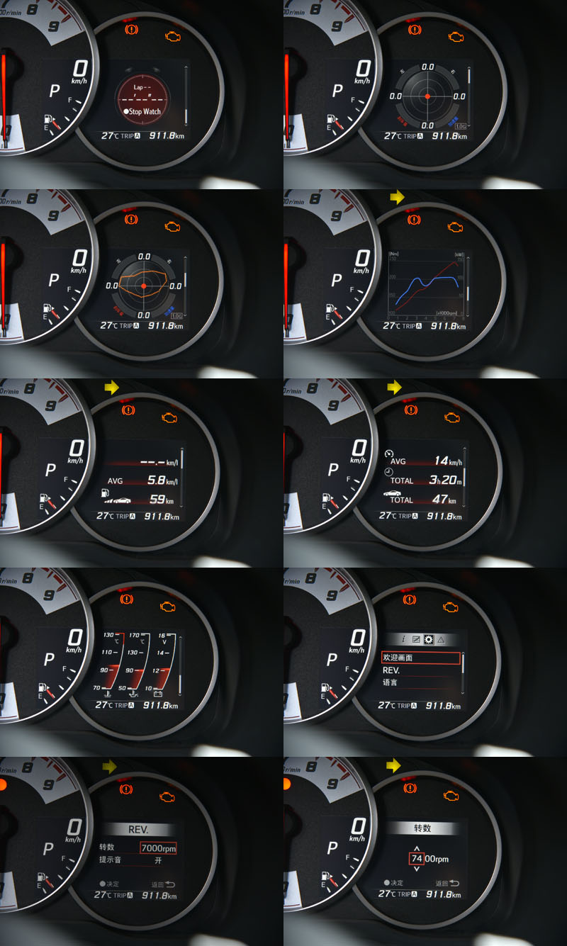 首次導入的「動態行車資訊」,透過視覺化的設計,將車輛行駛過程中的G值以及方向盤、油門、煞車等操作變化在MID上即時呈現。