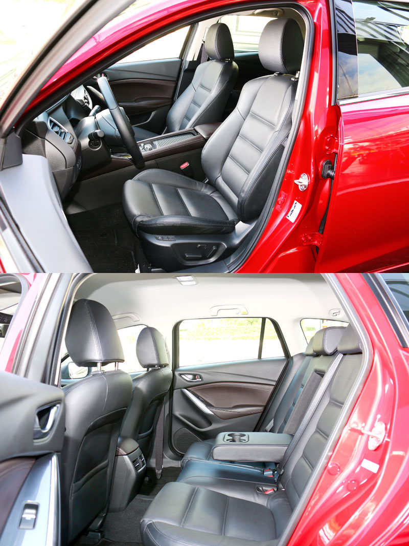 Mazda6 Wagon車內空間表現中規中矩,前駕駛座附有兩組記憶之八向電動調整功能,副駕駛座則是配置四向電動調整。