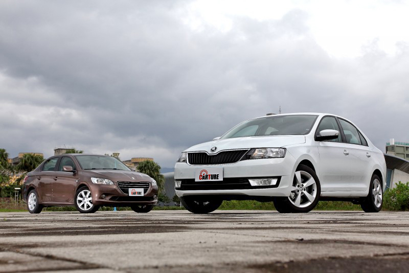 Skoda Rapid具備越級打怪的實力,當然,後方的Peugeot 301亦若是。