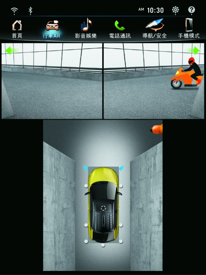車頭雙側主動影像。