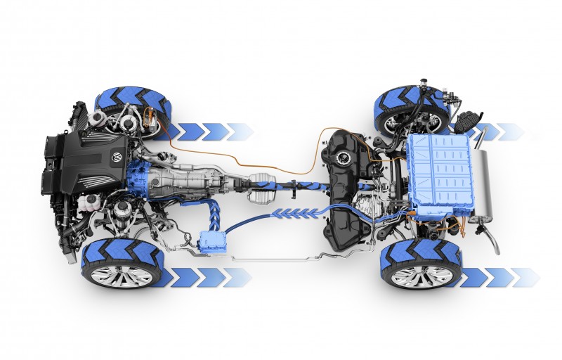 由示意圖可看出未來Touareg Hybrid將具備純電行駛能力,為2025年的純電車接軌