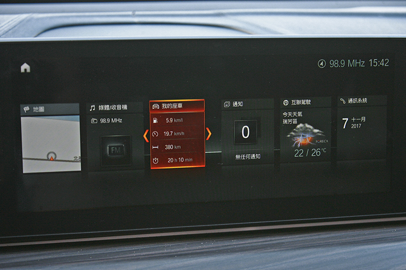 iDrive控制系統具有10.25 吋中控觸控螢幕。