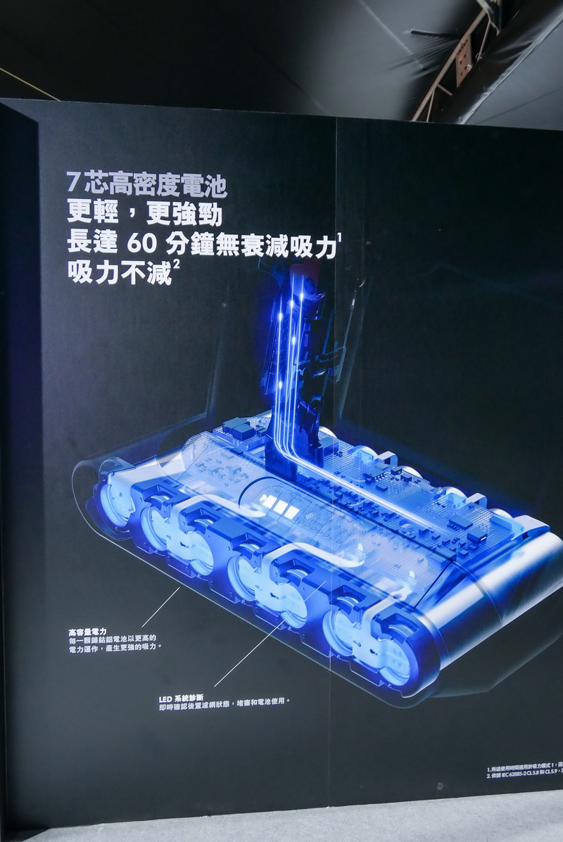 藉由改良電子與電池系統管理 ,Dyson Cyclone V10 TM 無線吸塵器可運作長達60分鐘 ,並以啟動裝置取代關閉,能讓 馬達立刻進入運轉狀態。