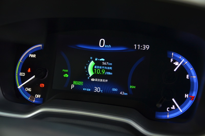 Hybrid車型的駕駛儀表已數位化,對於新世代車款而言較符合現代需求
