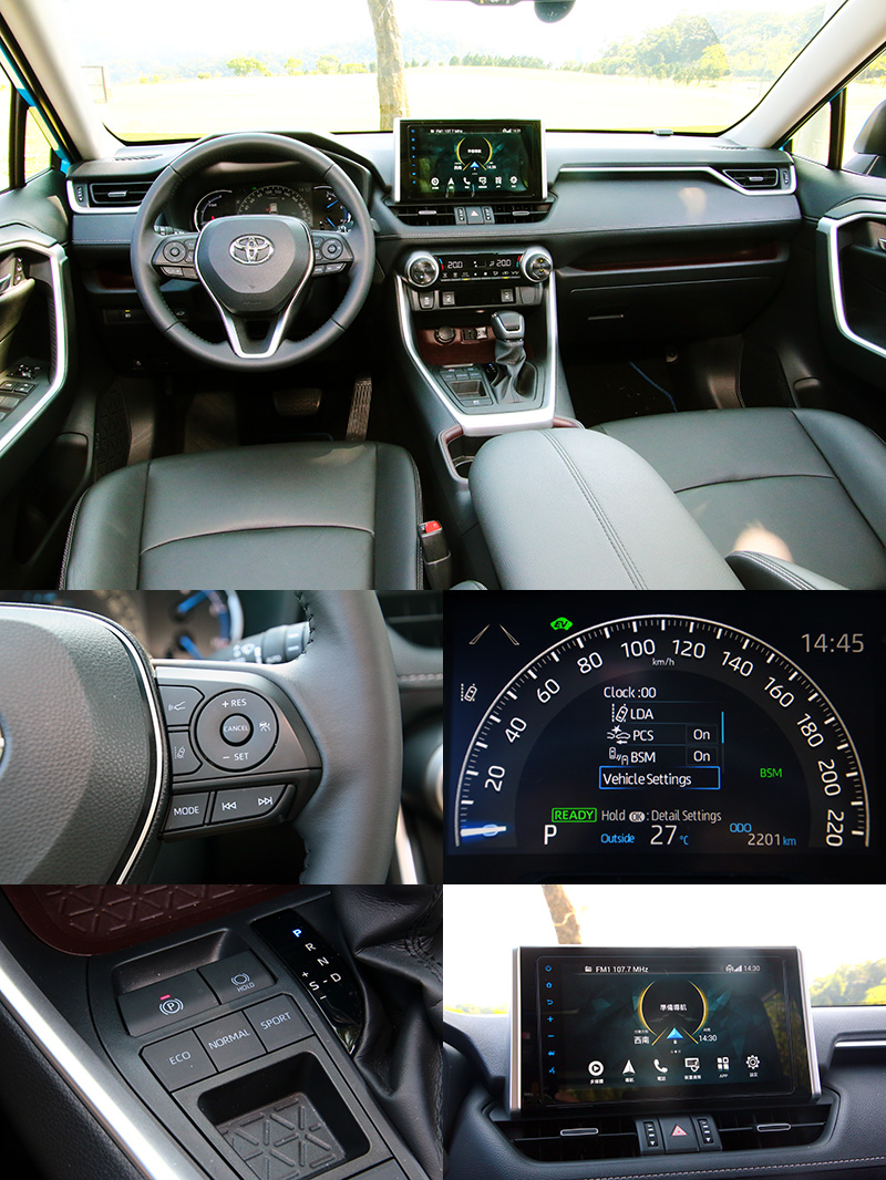 來勢洶洶的RAV4,配備上算是平水準表現,車載系統可透過網路連接原廠提供之愛車秘書&即時生活資訊等服務功能。