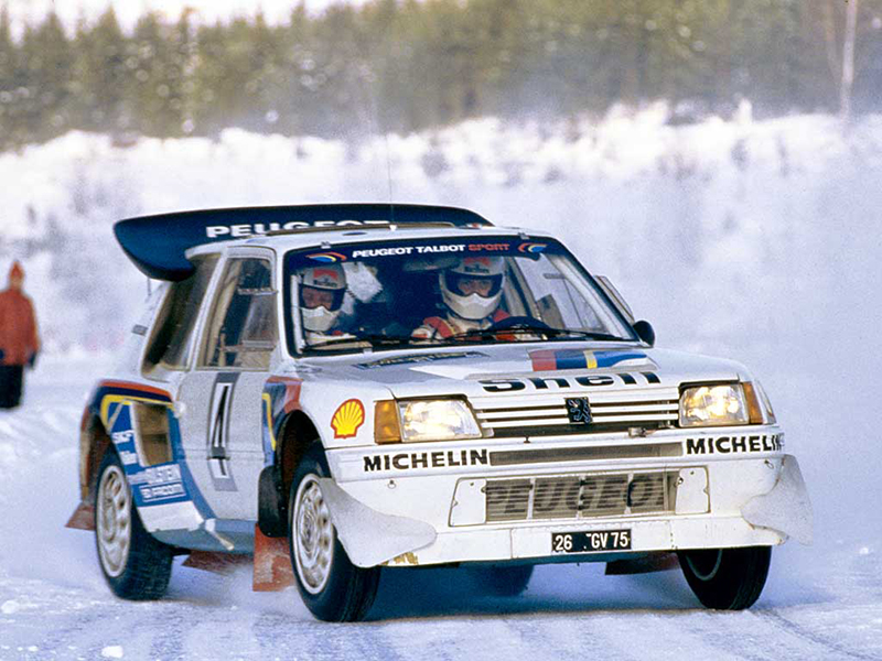 Group B經典賽車205 Turbo 16,在1985年與1986年都拿下WRC年度車隊冠軍,輕鬆完成二連霸大業。
