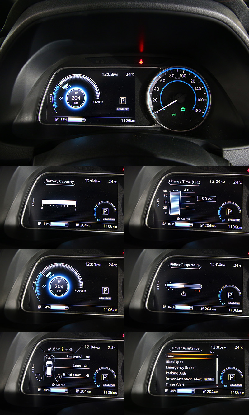 全新Leaf搭載Nissan INTELLIGENT MOBILITY全方位智行科技,擁有完整的行車安全配備,包含IEB防追撞緊急煞車系統、ICC智慧型定速系統、LDP車道偏離預防系統、AVM360度環景影像系統、BSW盲點警示系統及RCTA後方車側警示系統等。