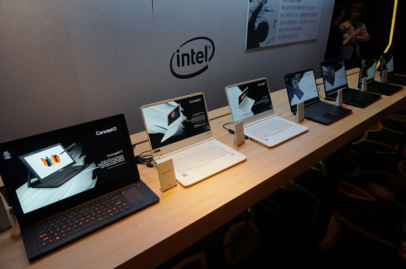 Acer ConceptD 全系列產品將自即日起陸續登場,展示桌上每一台筆電都是不同型號。
