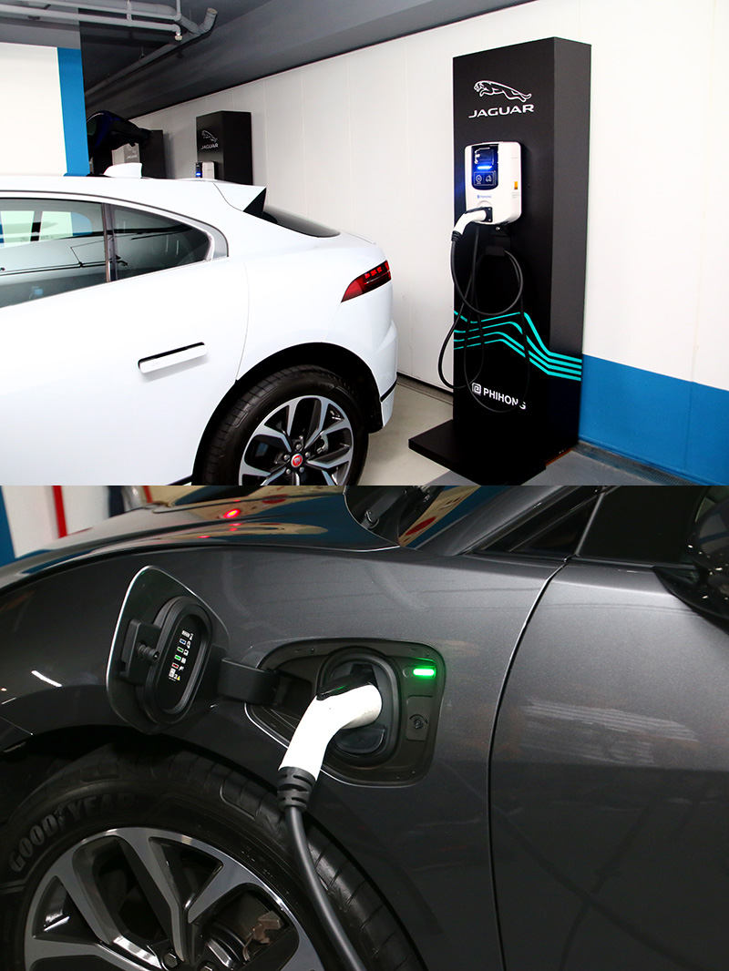 基本上只要購買I-Pace,原廠都會加贈家用壁掛式充電器,並有專屬團隊負責與相關單位與社區進行設置協調與施工,而家用壁掛式充電器則是採台灣廠商飛宏科技製品。