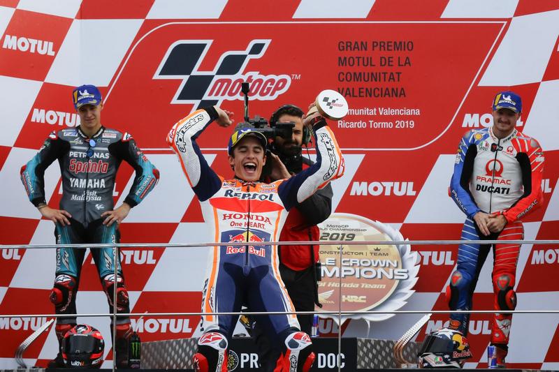 瓦倫西亞站前三名為Marquez、Quartararo、Miller。