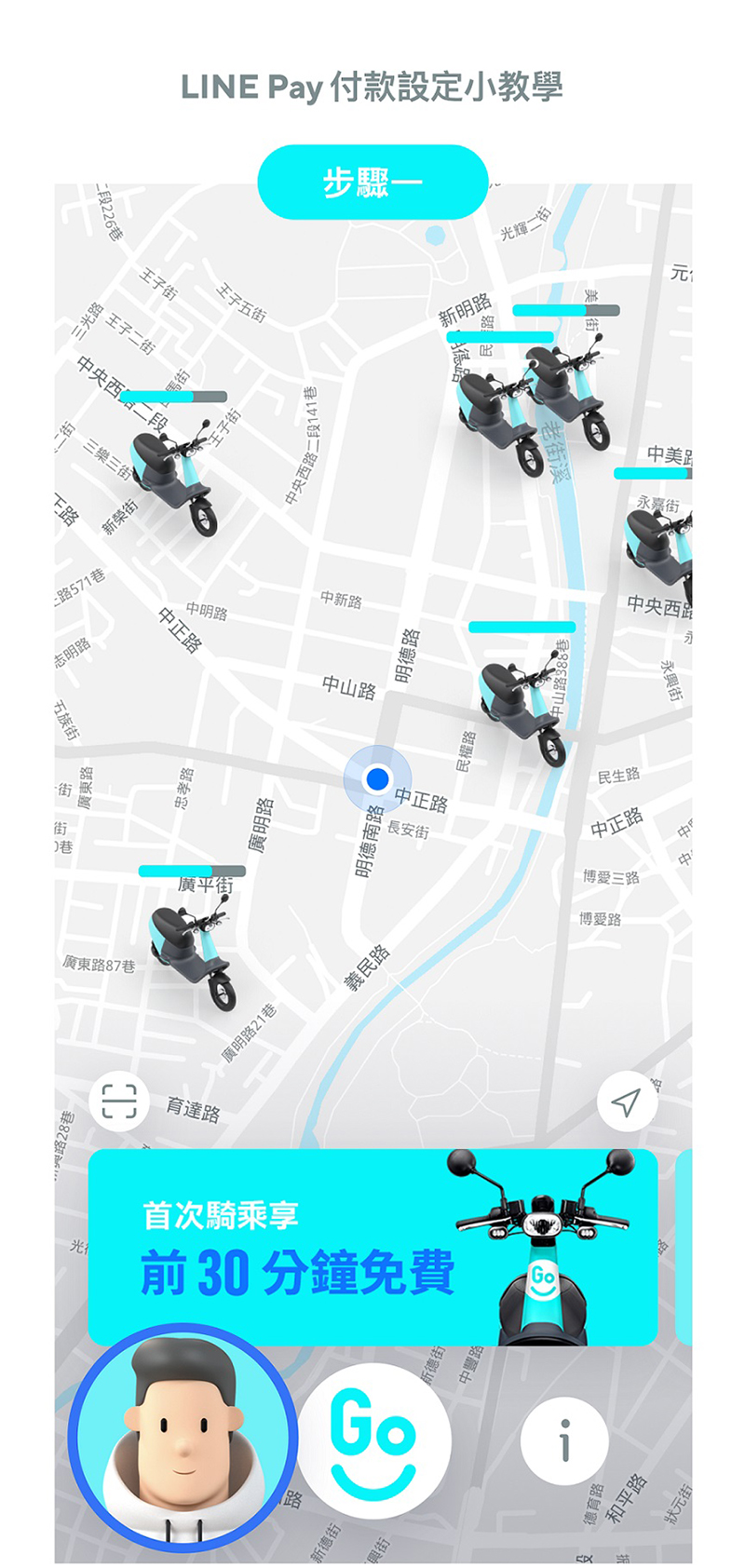 步驟一 : 至 GoShare App 介面左下角 點選「個人頭像」