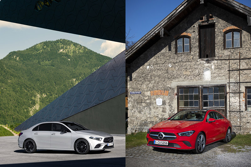 Mercedes-Benz旗下車型過於繁多,同質性過近的問題勢必在未來幾年做出調整。圖中兩台車,您第一眼分得出來哪輛是CLA,哪輛是A-Class Sedan嗎?