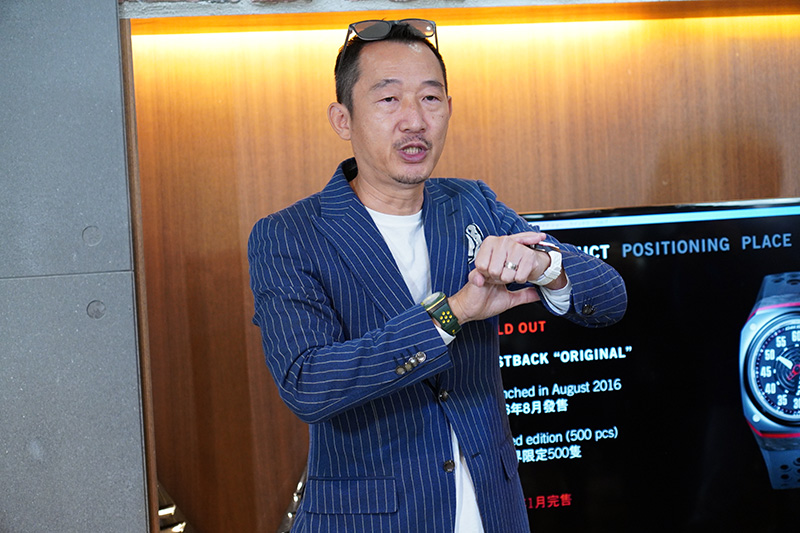 為登台發表會特地來台的Gorilla亞太區品牌總監Mr. Go Mugino為在場來賓介紹Gorilla錶款特色。