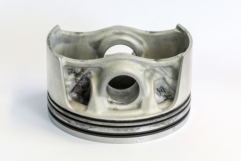 以3D列印技術所產製的活塞零件,可針對其在引擎作動時所產生的負載進行強化。
