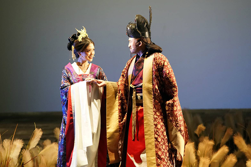 音樂劇《賽貂蟬》演員(左起)卓文萱、小馬。/全民大劇團提供