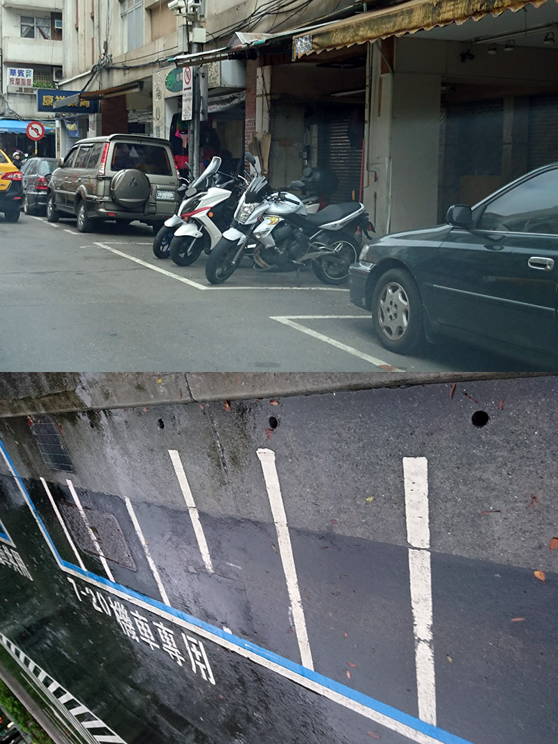 台灣看似有很多機車專用停車格,但對大型重機停車規劃仍非常混亂與模糊。