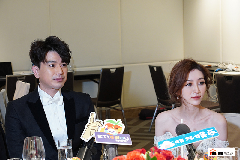 【車勢星聞】藝人潘逸安(左起)與老婆Vivian在台北舉辦婚宴。